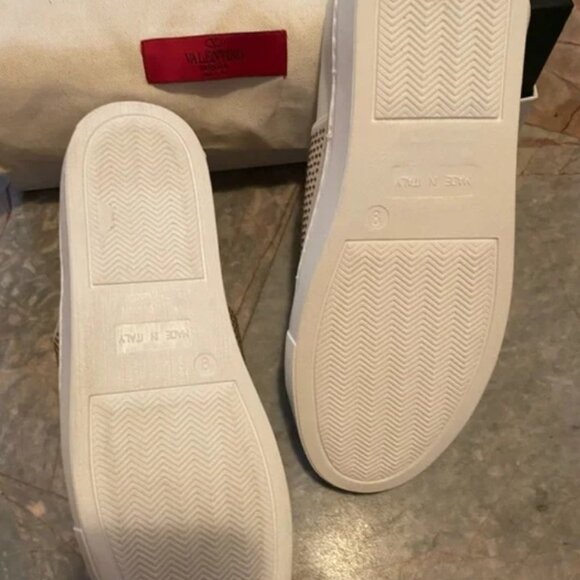 Valentino Garavani Gold Studded Logo Sneakers — With Box, Dust Bag & Tag - Picture 4 of 11